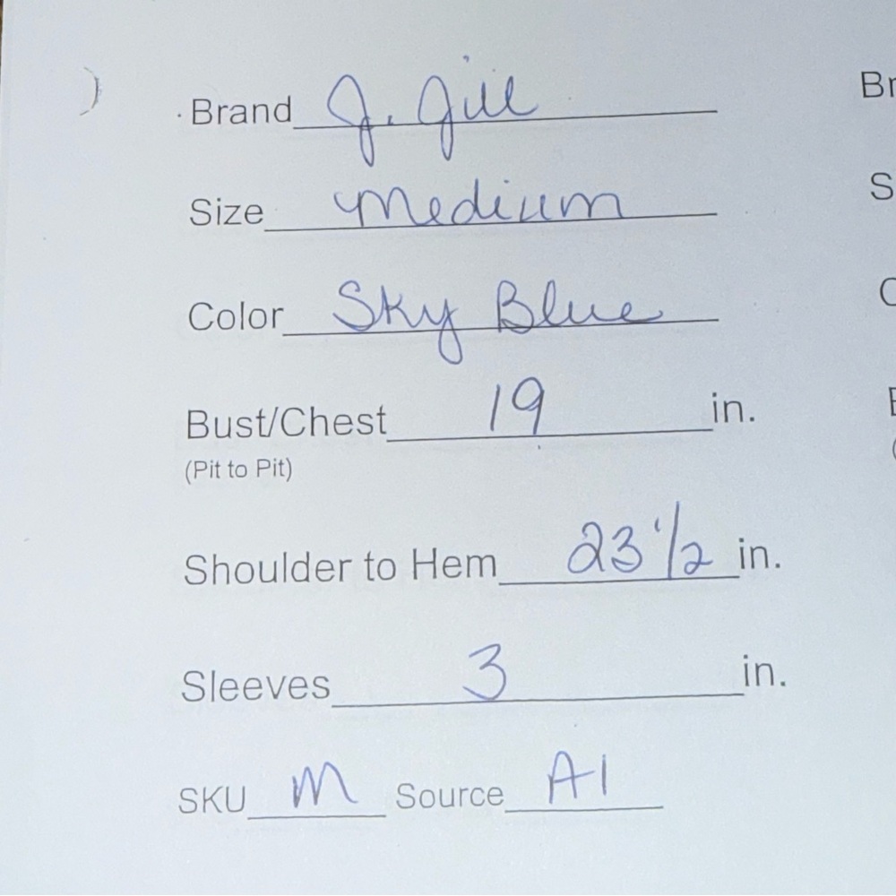 J.Jill Luxe Supima Blue Short Sleeve Tee Soft Stretch Casual Top M - Picture 6 of 6